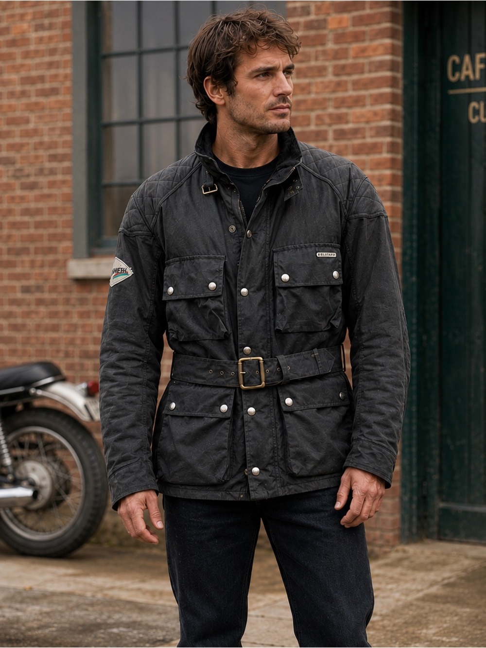Vintage 70's Krawehl Waxed Cotton Motorcycle Jacket Size S Made in England